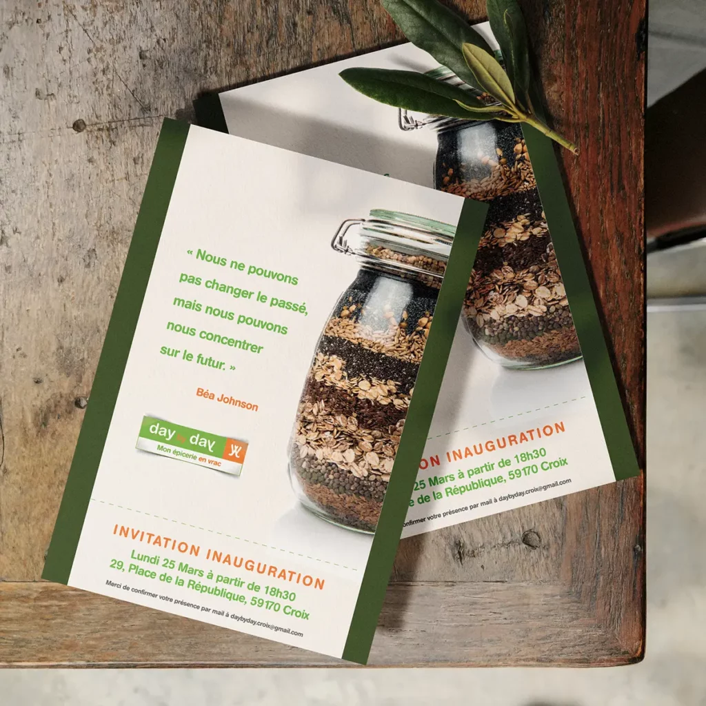 Impression professionnelle d’un flyer pour Day by Day.